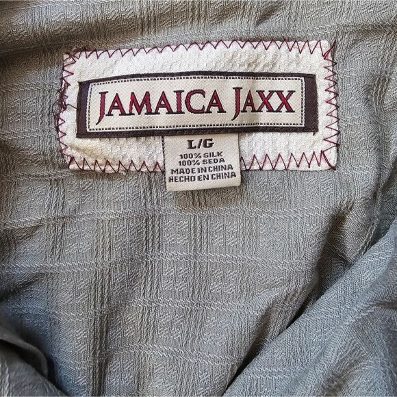 Jamaica Jaxx 100% Silk Casual Button Front Shirt Sz L Tropical Coastal Resort - Picture 10 of 16
